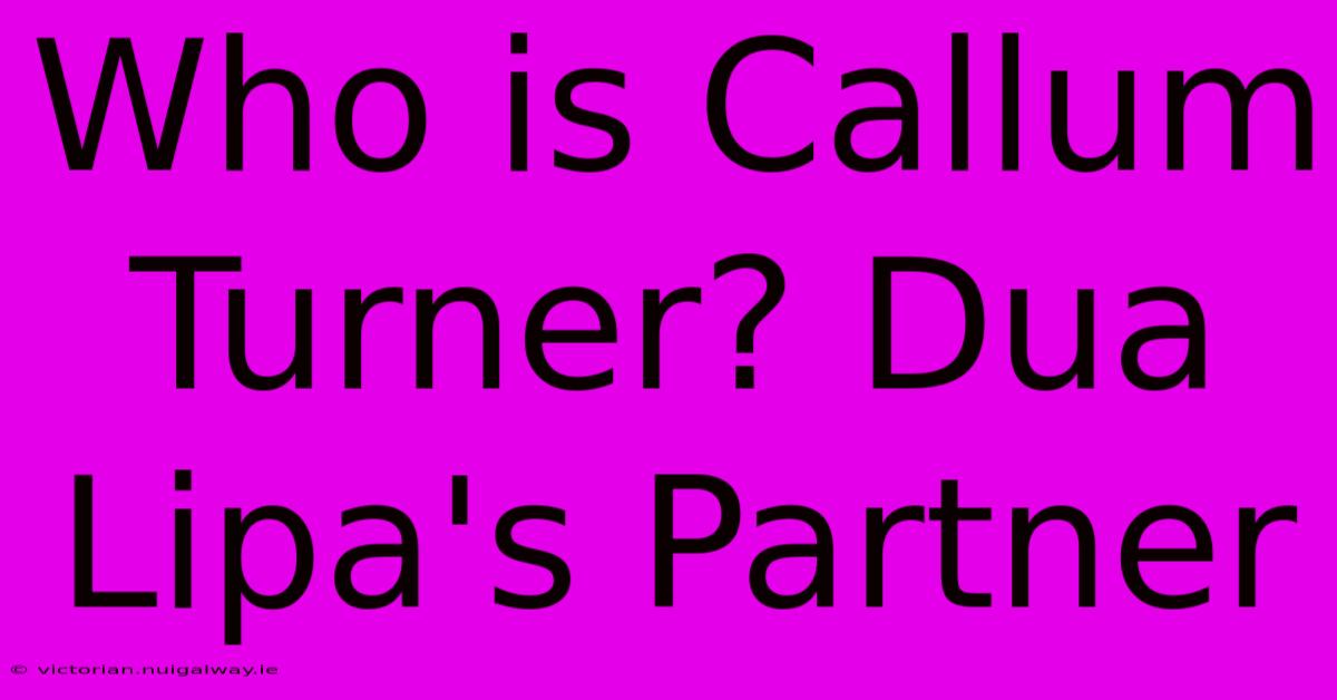 Who Is Callum Turner? Dua Lipa's Partner