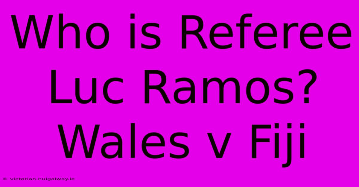 Who Is Referee Luc Ramos? Wales V Fiji