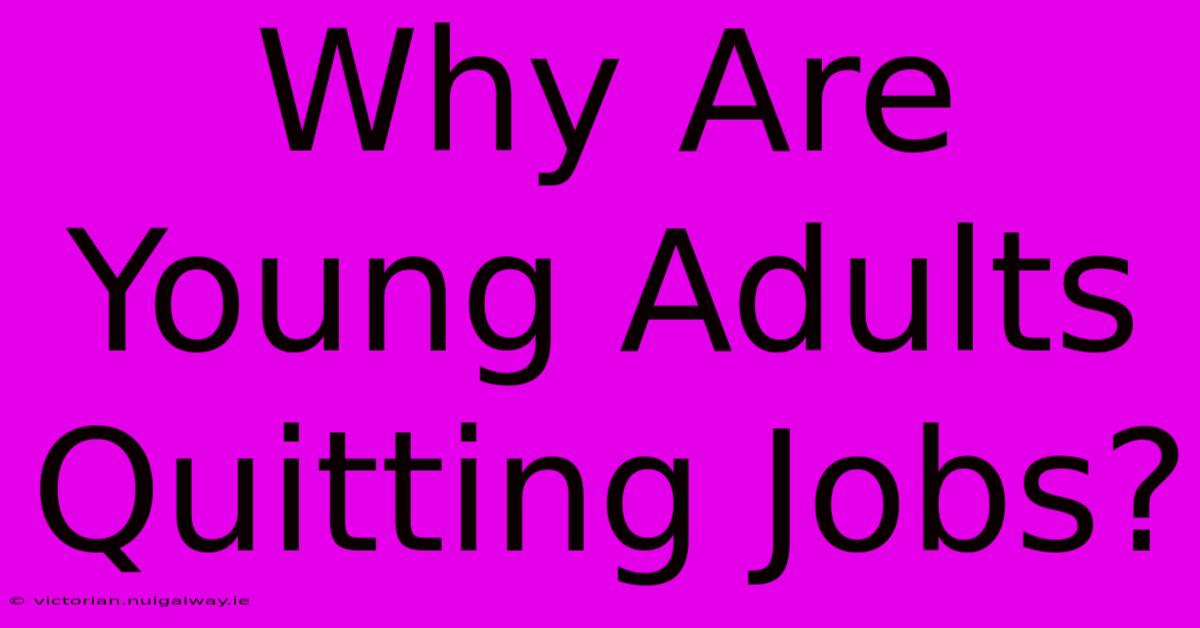 Why Are Young Adults Quitting Jobs?