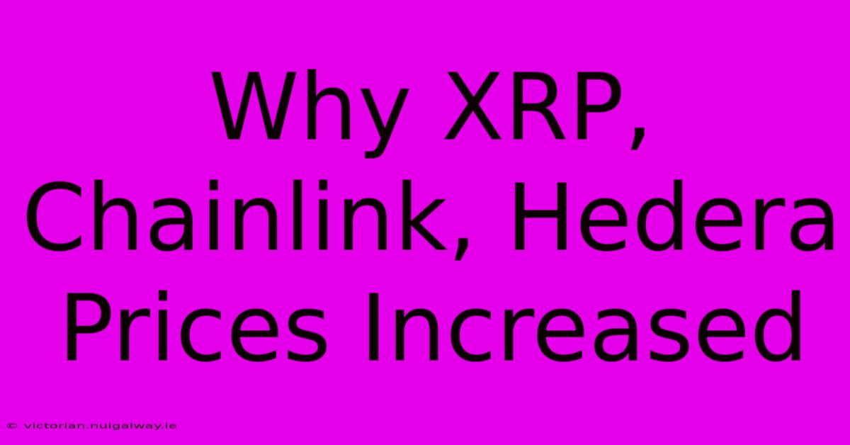 Why XRP, Chainlink, Hedera Prices Increased