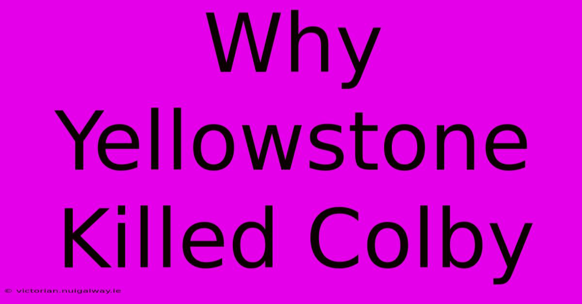 Why Yellowstone Killed Colby