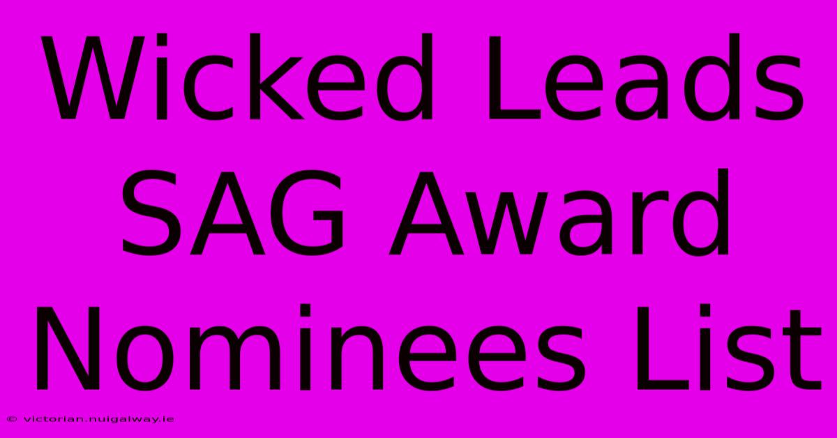 Wicked Leads SAG Award Nominees List