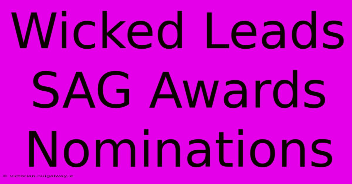 Wicked Leads SAG Awards Nominations