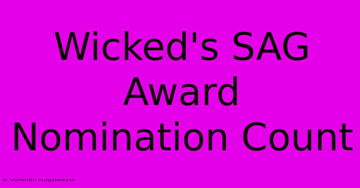 Wicked's SAG Award Nomination Count