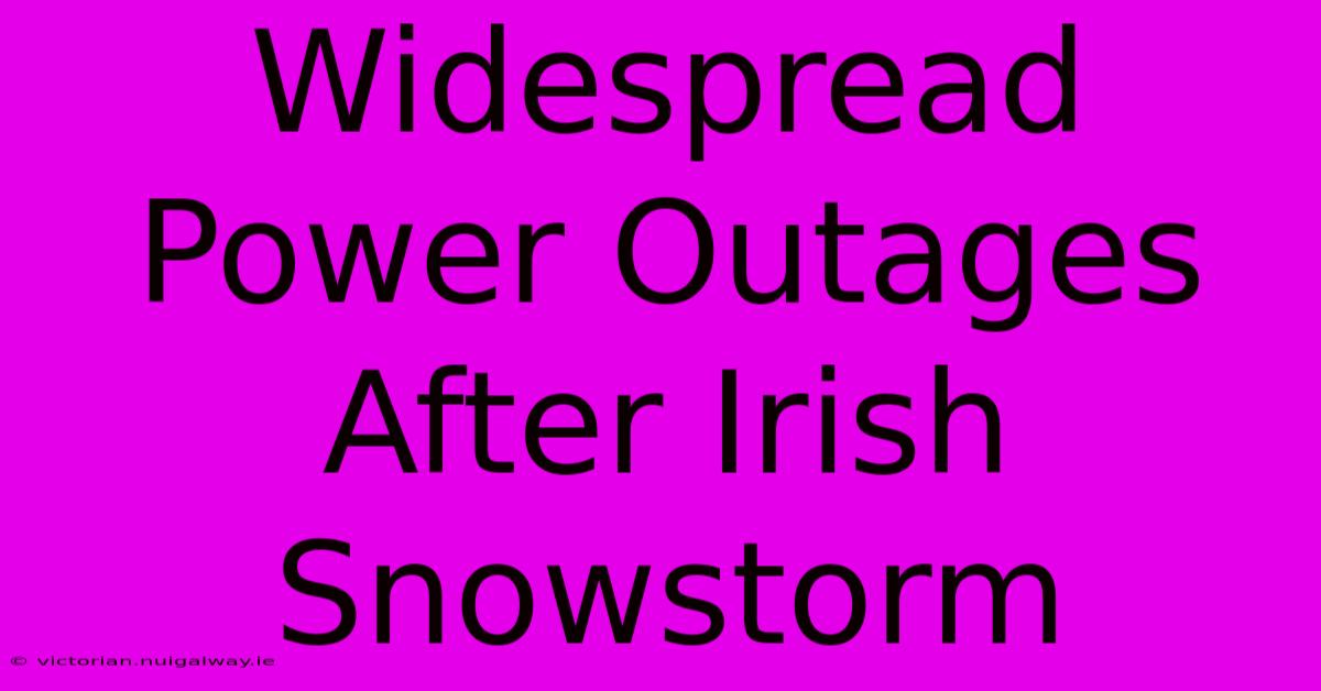 Widespread Power Outages After Irish Snowstorm