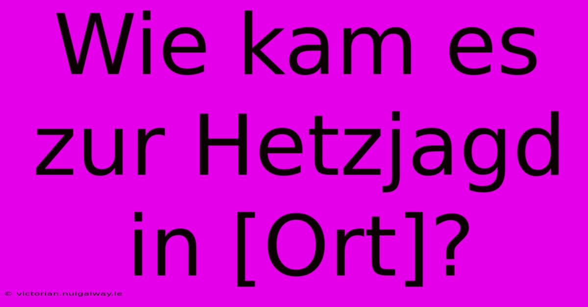 Wie Kam Es Zur Hetzjagd In [Ort]?