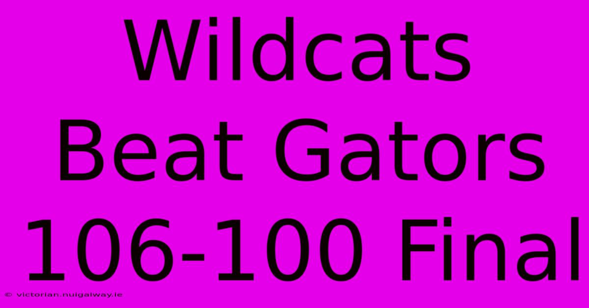 Wildcats Beat Gators 106-100 Final