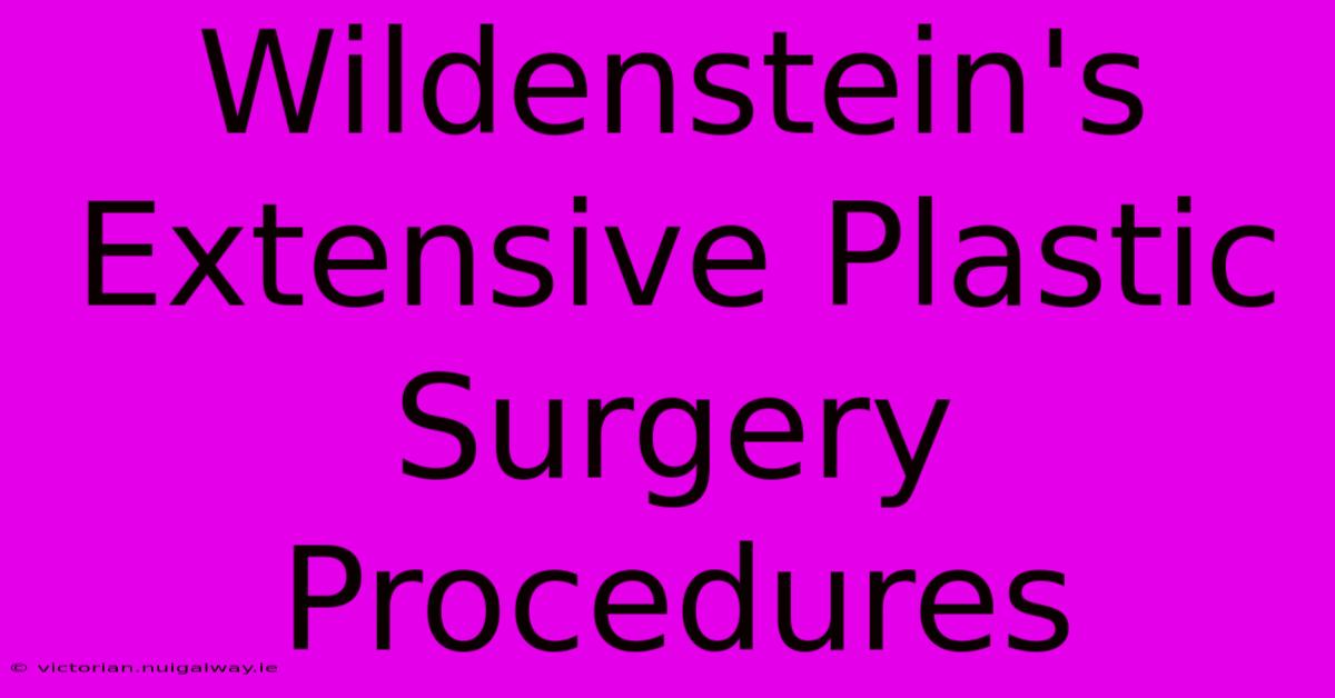 Wildenstein's Extensive Plastic Surgery Procedures