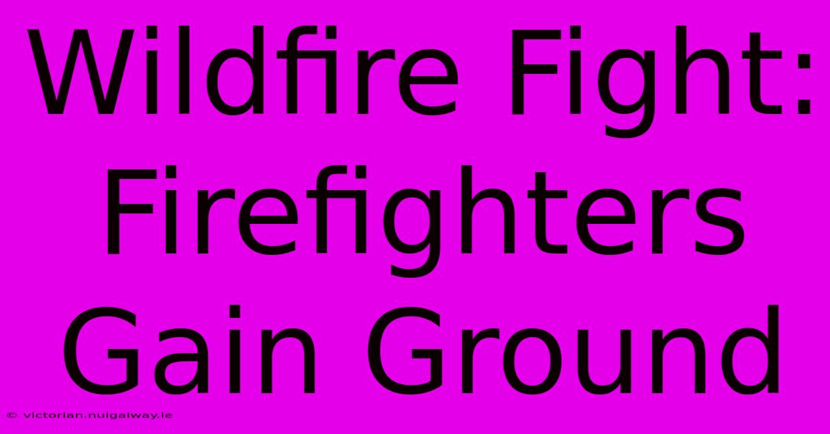 Wildfire Fight: Firefighters Gain Ground