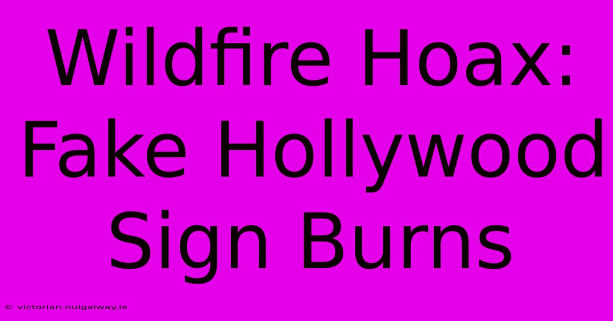 Wildfire Hoax: Fake Hollywood Sign Burns