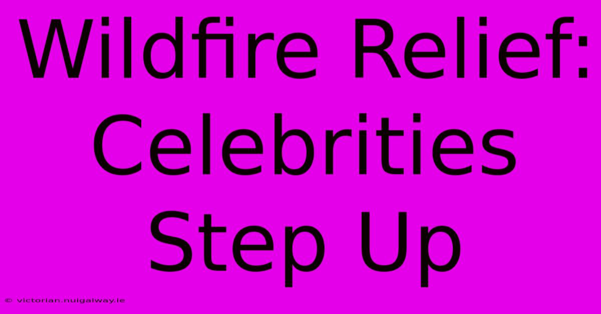 Wildfire Relief:  Celebrities Step Up