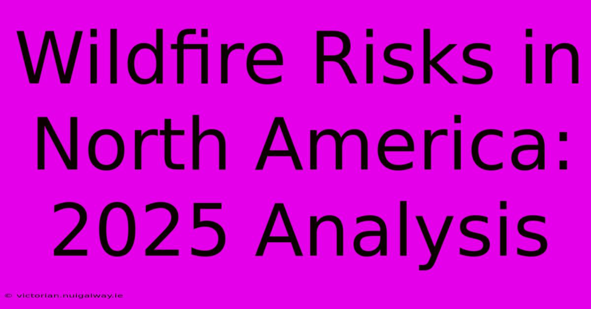 Wildfire Risks In North America: 2025 Analysis