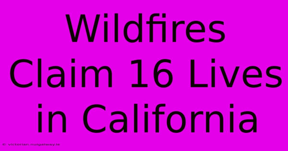 Wildfires Claim 16 Lives In California