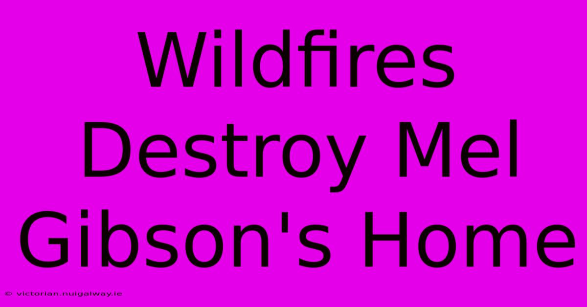 Wildfires Destroy Mel Gibson's Home