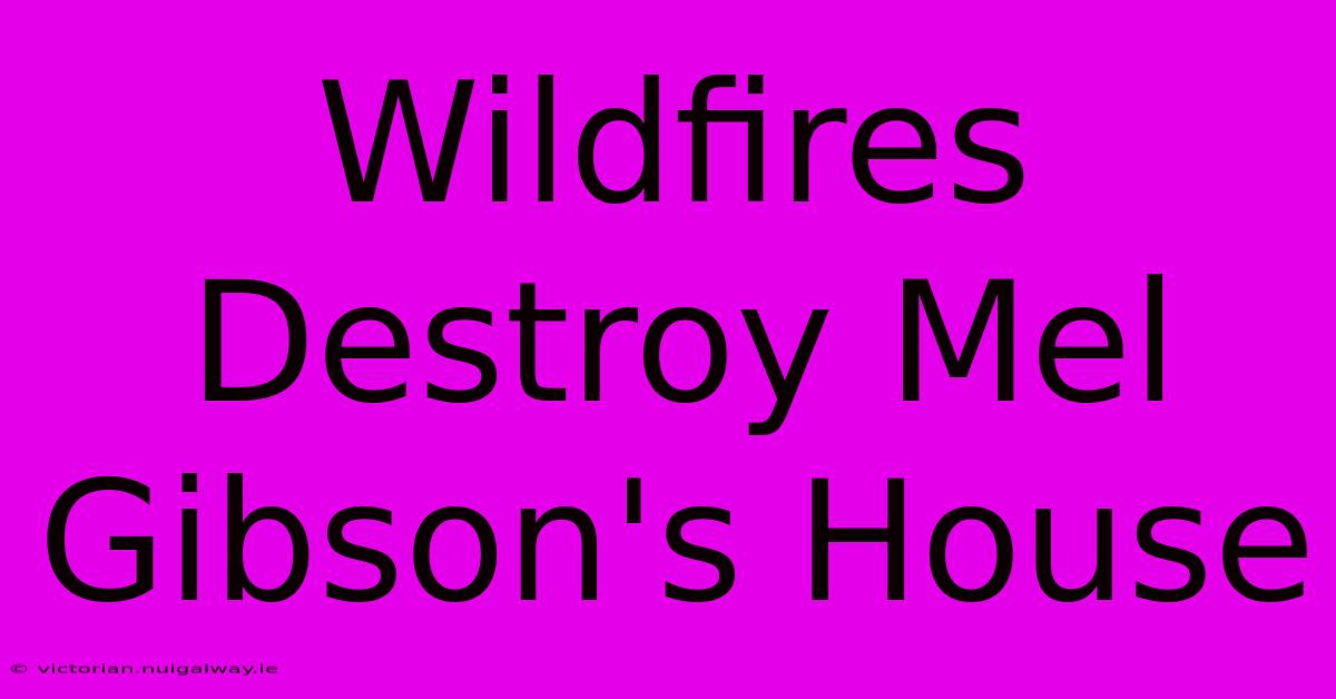 Wildfires Destroy Mel Gibson's House