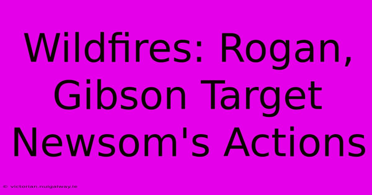 Wildfires: Rogan, Gibson Target Newsom's Actions