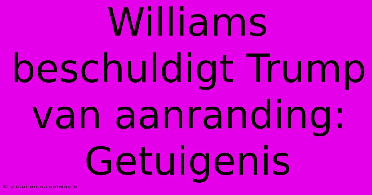 Williams Beschuldigt Trump Van Aanranding: Getuigenis