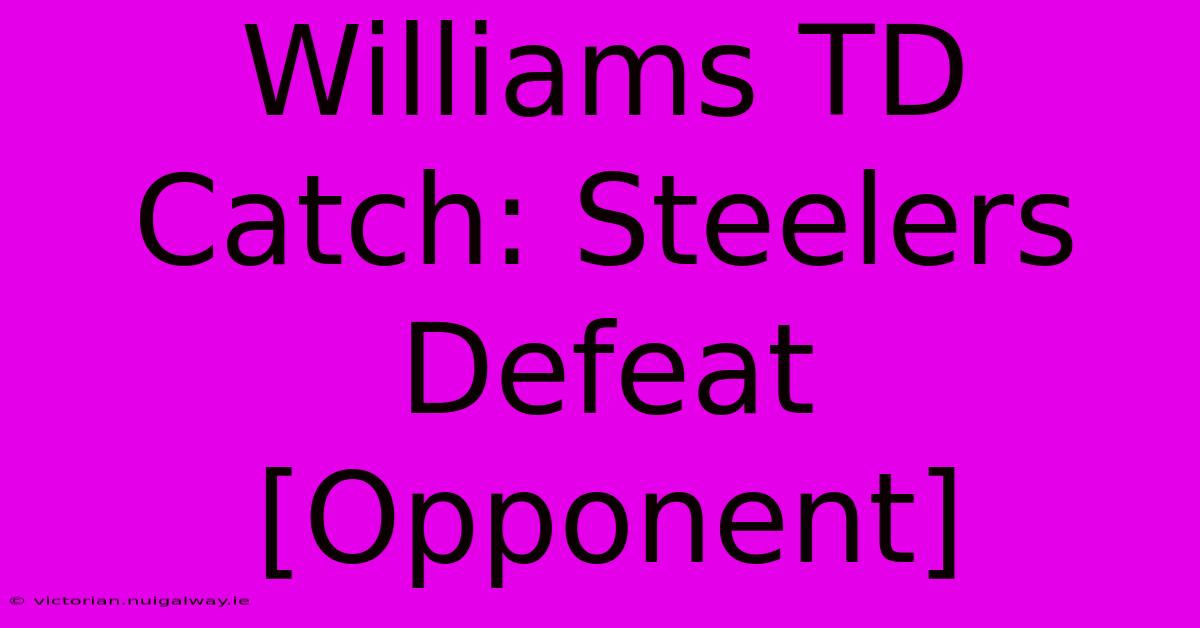 Williams TD Catch: Steelers Defeat [Opponent]