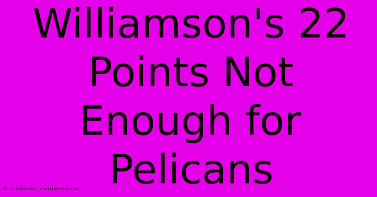 Williamson's 22 Points Not Enough For Pelicans