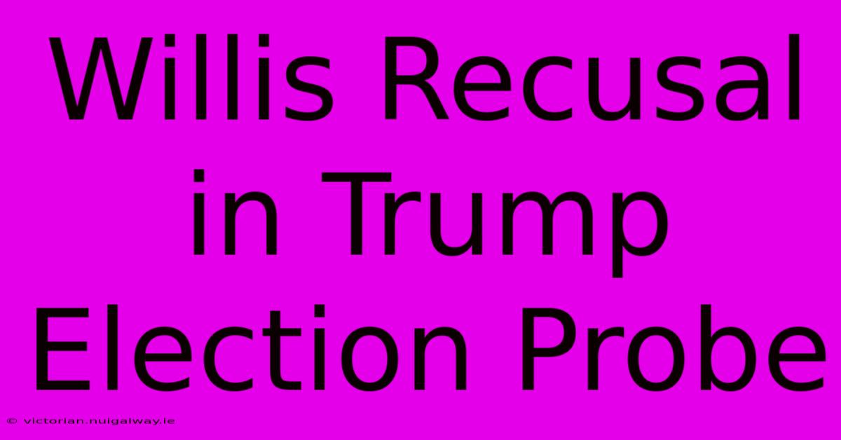 Willis Recusal In Trump Election Probe