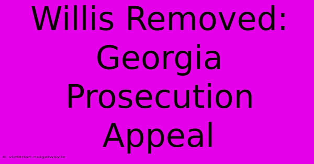 Willis Removed: Georgia Prosecution Appeal