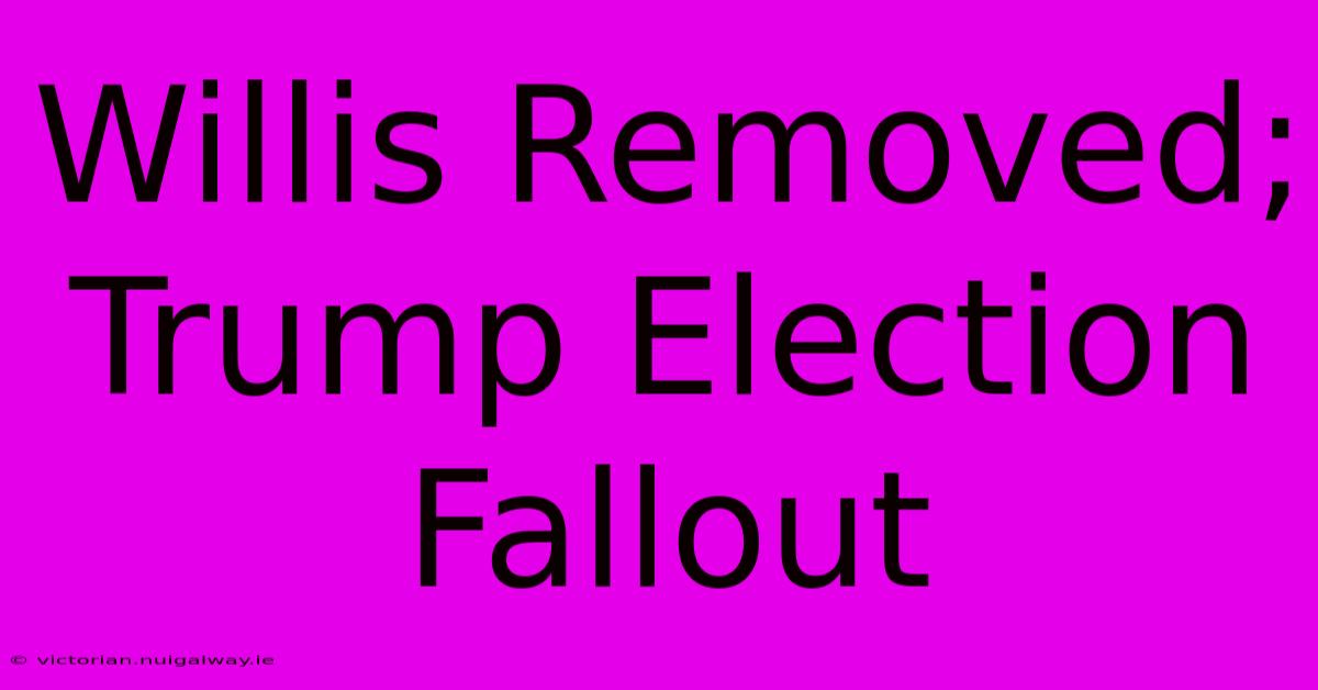 Willis Removed; Trump Election Fallout