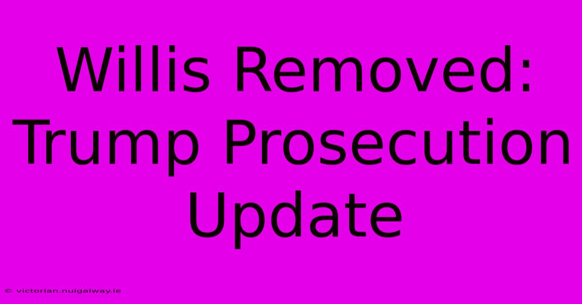 Willis Removed: Trump Prosecution Update