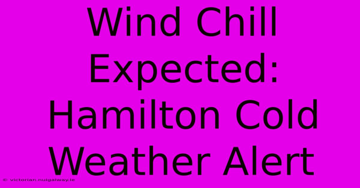 Wind Chill Expected: Hamilton Cold Weather Alert