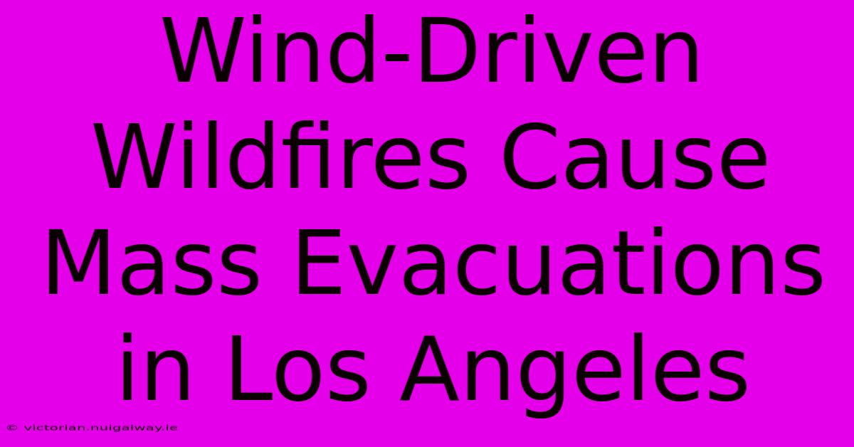 Wind-Driven Wildfires Cause Mass Evacuations In Los Angeles