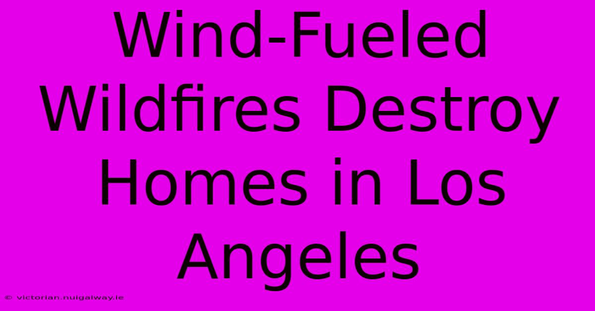 Wind-Fueled Wildfires Destroy Homes In Los Angeles