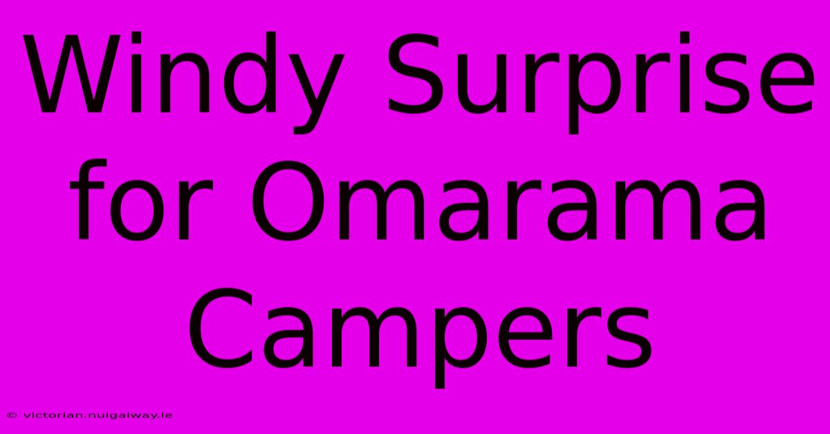 Windy Surprise For Omarama Campers