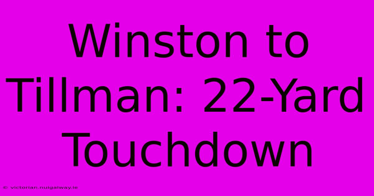 Winston To Tillman: 22-Yard Touchdown 