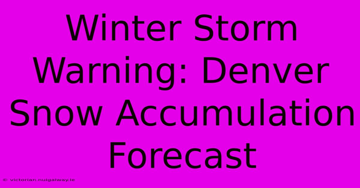 Winter Storm Warning: Denver Snow Accumulation Forecast