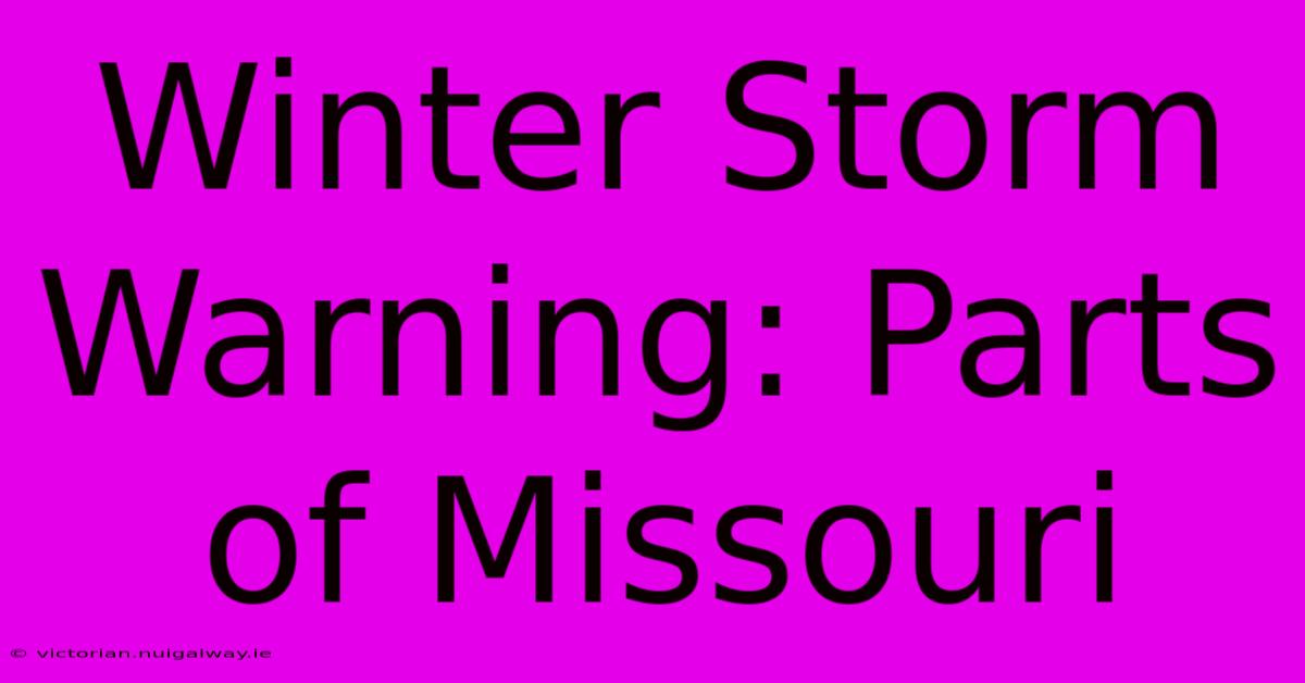 Winter Storm Warning: Parts Of Missouri