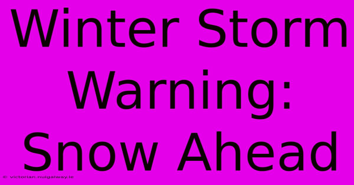 Winter Storm Warning: Snow Ahead