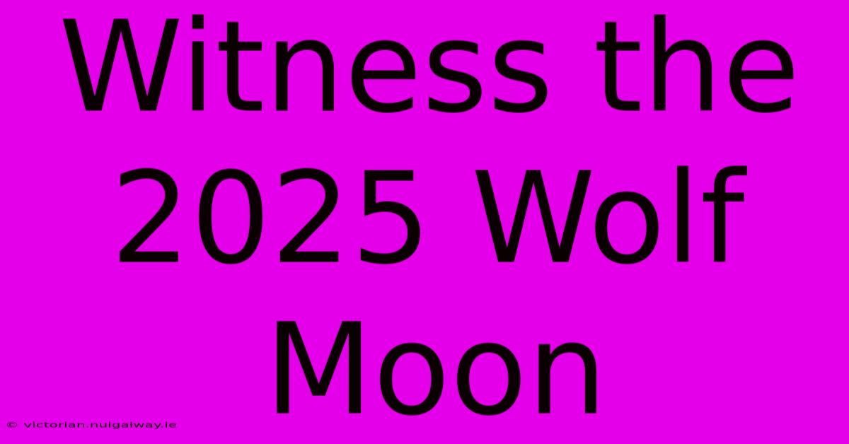 Witness The 2025 Wolf Moon