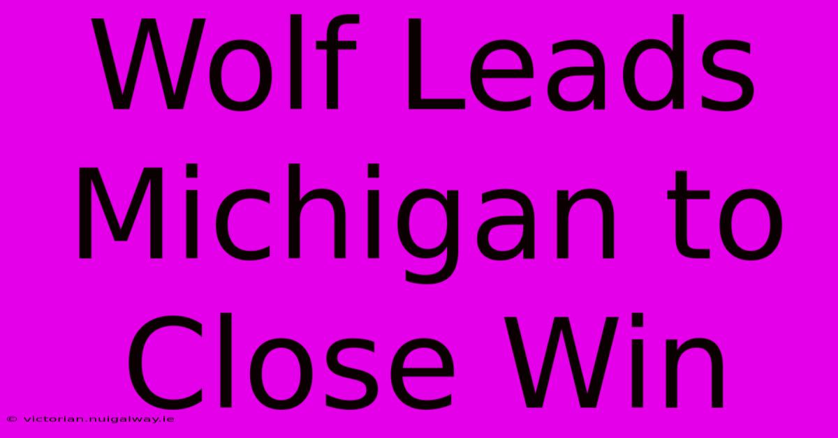 Wolf Leads Michigan To Close Win