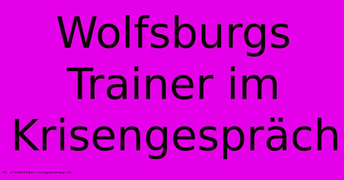 Wolfsburgs Trainer Im Krisengespräch