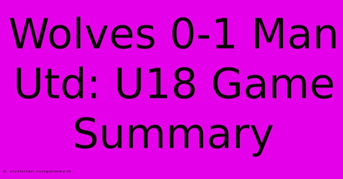 Wolves 0-1 Man Utd: U18 Game Summary