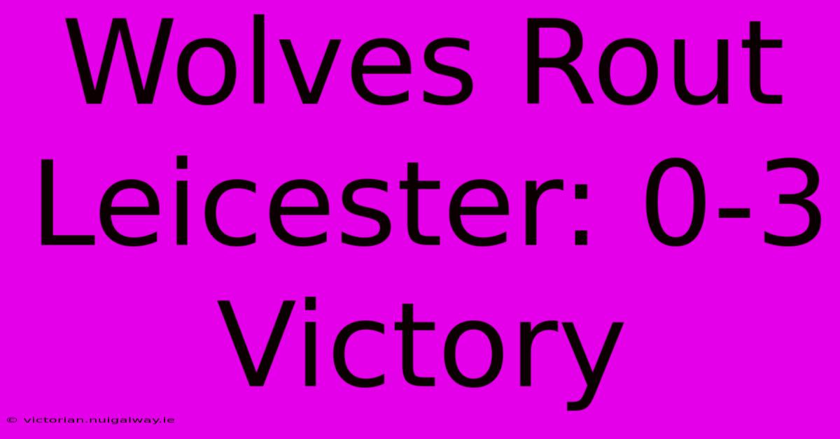 Wolves Rout Leicester: 0-3 Victory