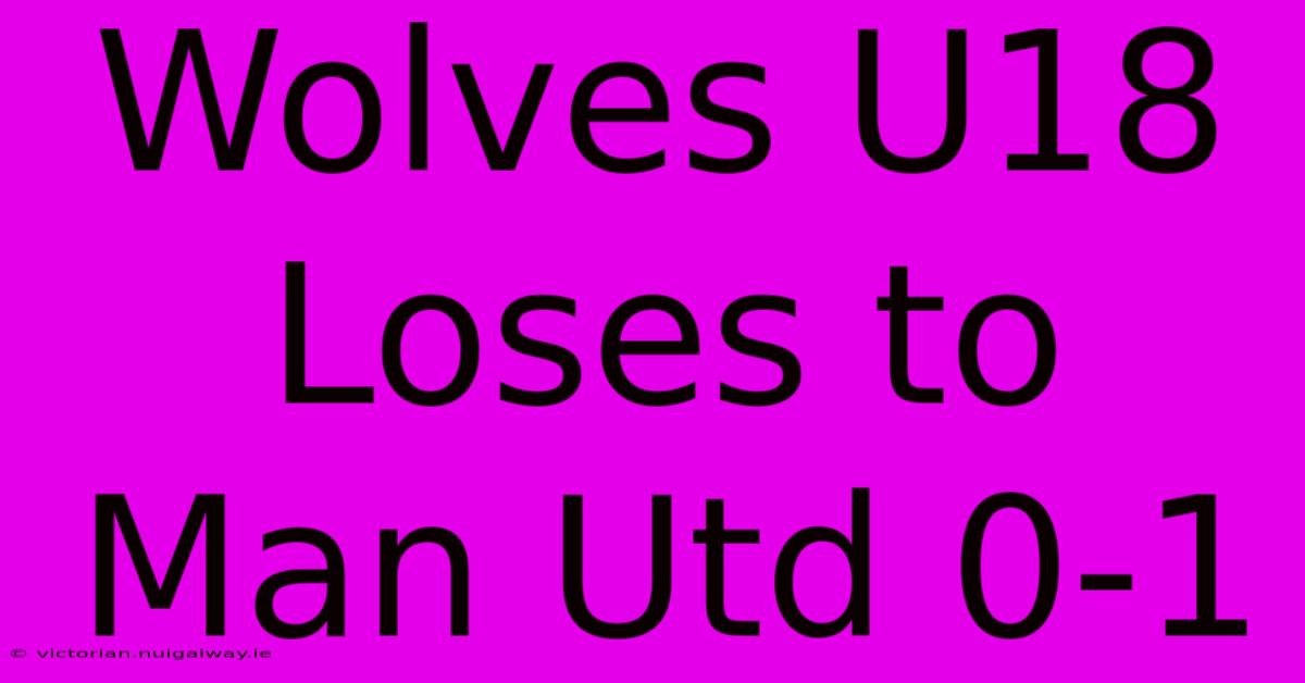 Wolves U18 Loses To Man Utd 0-1