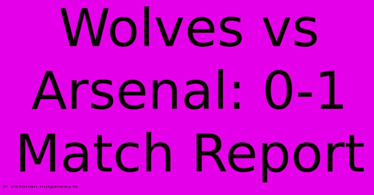 Wolves Vs Arsenal: 0-1 Match Report