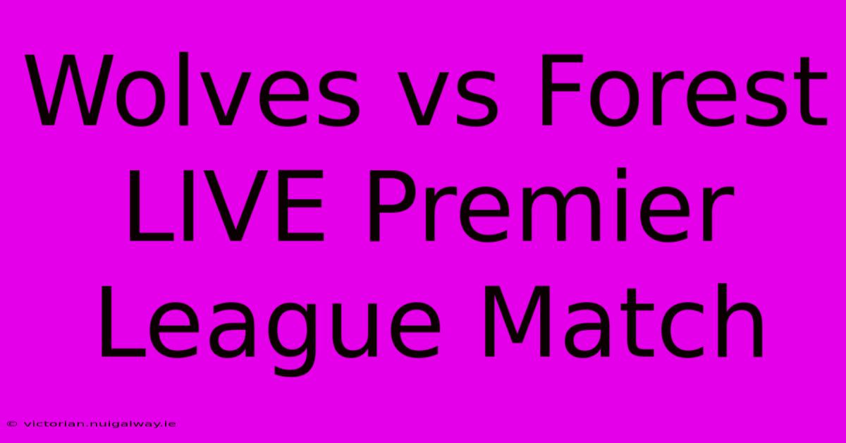 Wolves Vs Forest LIVE Premier League Match