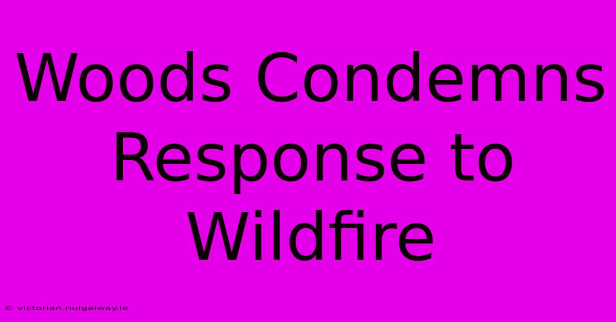 Woods Condemns Response To Wildfire