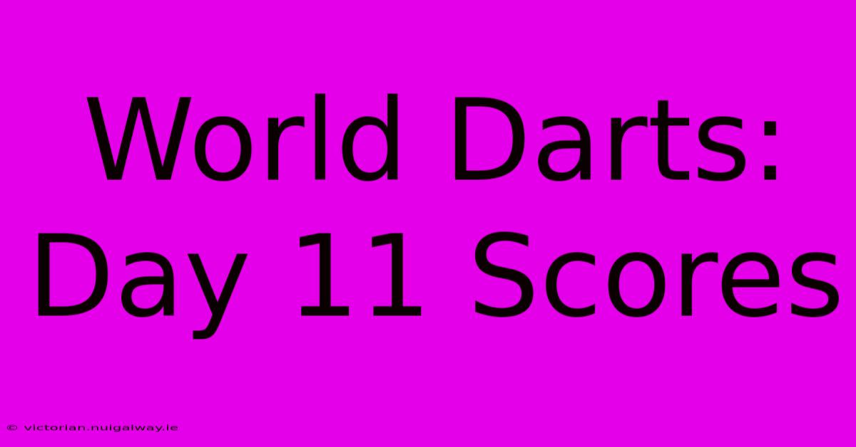 World Darts: Day 11 Scores