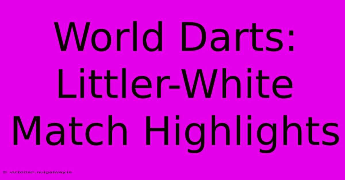 World Darts: Littler-White Match Highlights