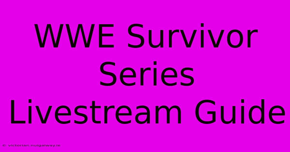 WWE Survivor Series Livestream Guide