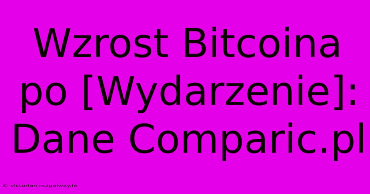 Wzrost Bitcoina Po [Wydarzenie]: Dane Comparic.pl