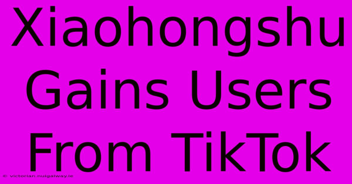 Xiaohongshu Gains Users From TikTok