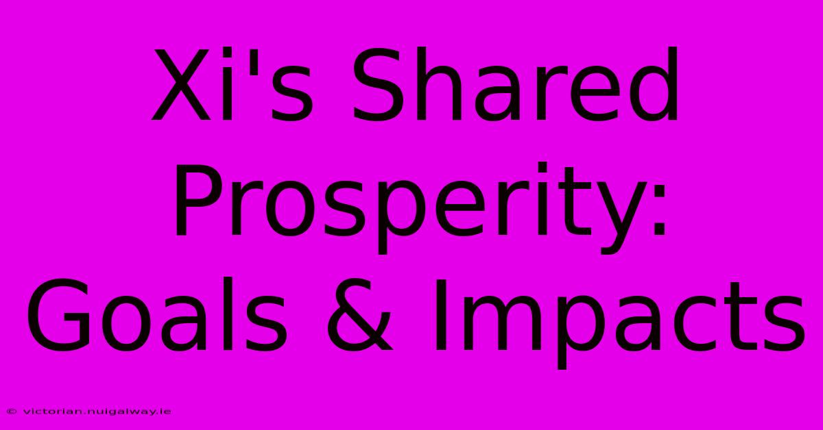 Xi's Shared Prosperity: Goals & Impacts 